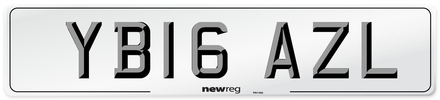 YB16 AZL Number Plate from New Reg